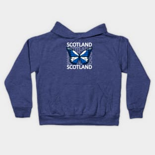 Scottish Flag Butterfly Kids Hoodie